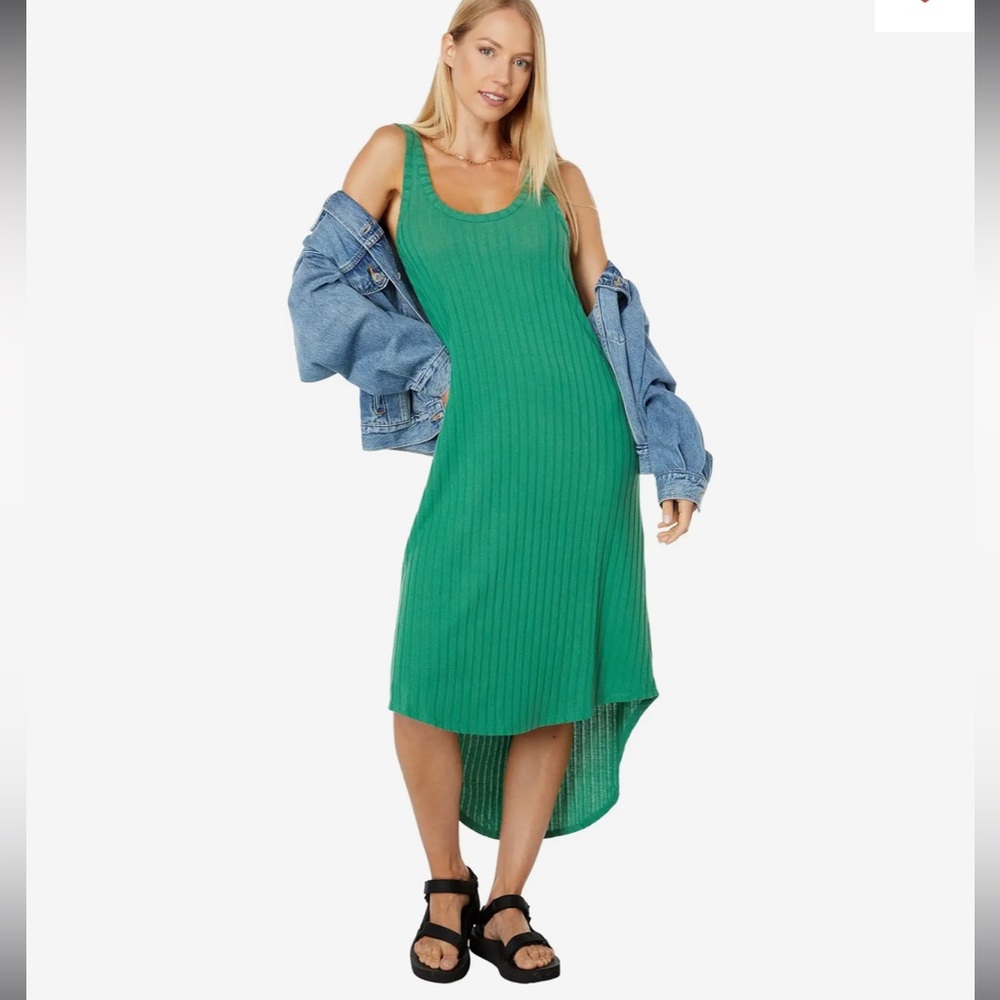 NWT CHASER Poorboy Rib Shirtail Midi Dress